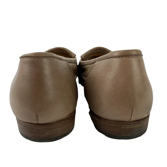BOTTINO Taupe Italian Calf Leather Moc Toe‎ Kiltie Dress Loafers